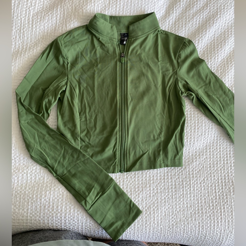 Green Cropped Zip-Up Jacket from Balance